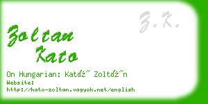 zoltan kato business card